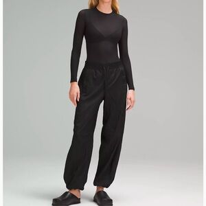 Lululemon Black Wundermost Nulu Mesh Long-Sleeve Crewneck Bodysuit